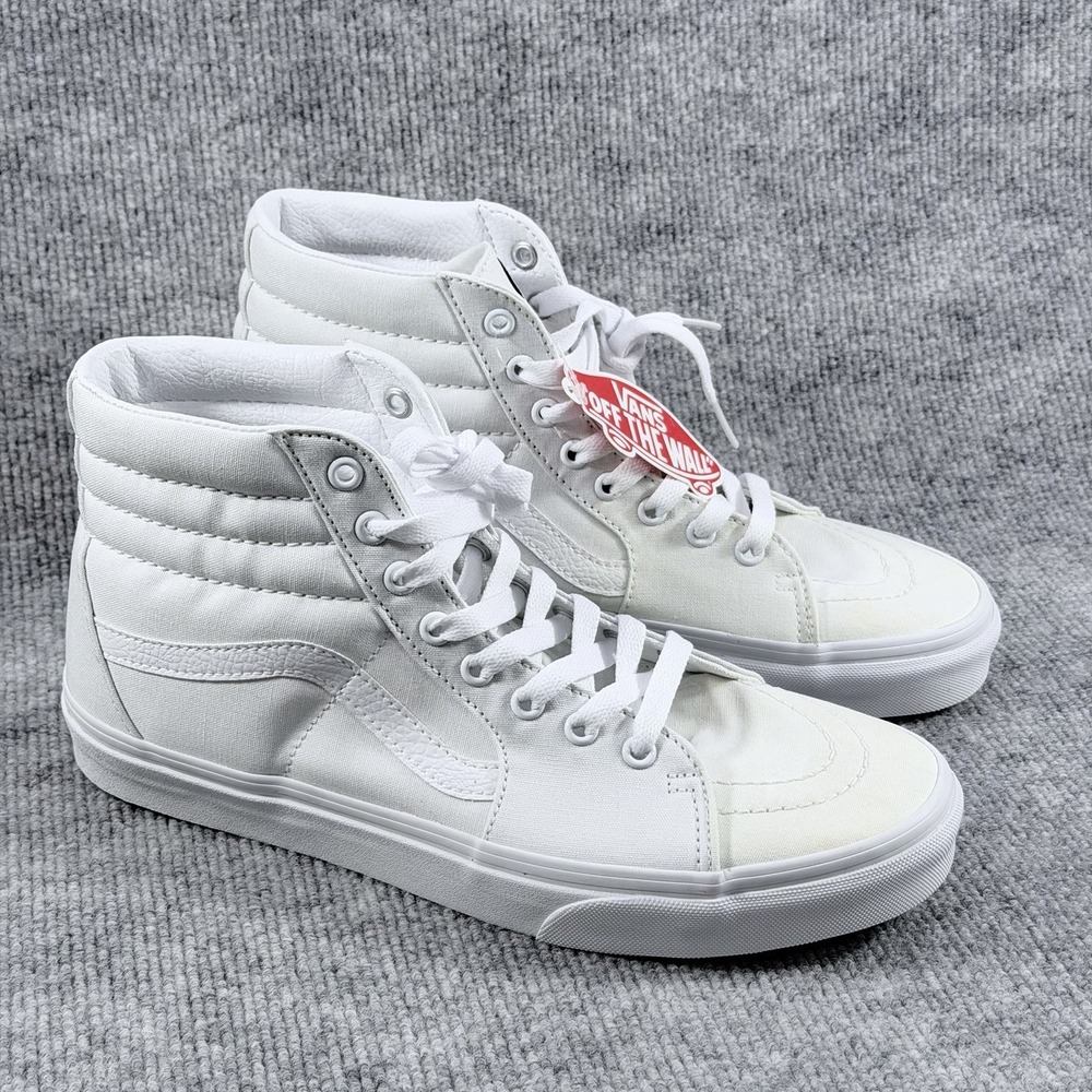 VANS Original Sk8-Hi Size-8.5Mens,10-Womens True White Sneakers
